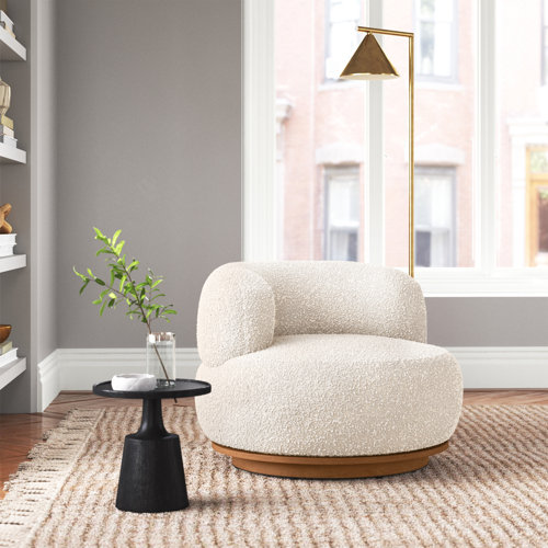 Joss & Main Terrence Upholstered Swivel Barrel Chair & Reviews Wayfair